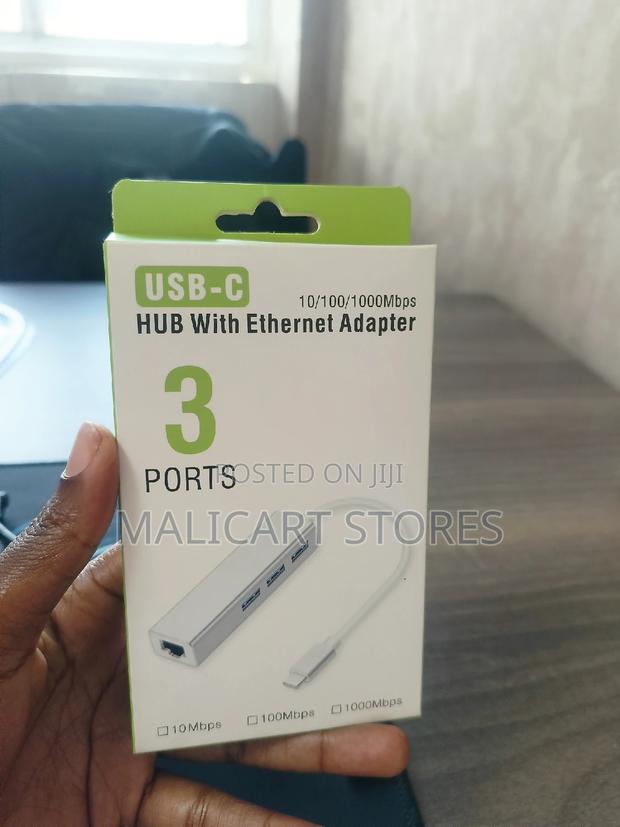 Type C Hub With 3.0 USB Ports and Ethernet Port