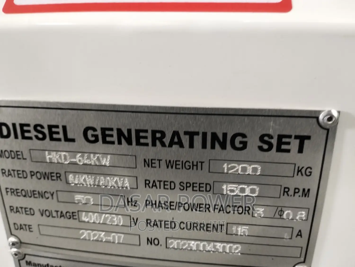 80kva Hisaki Japan Power Generator