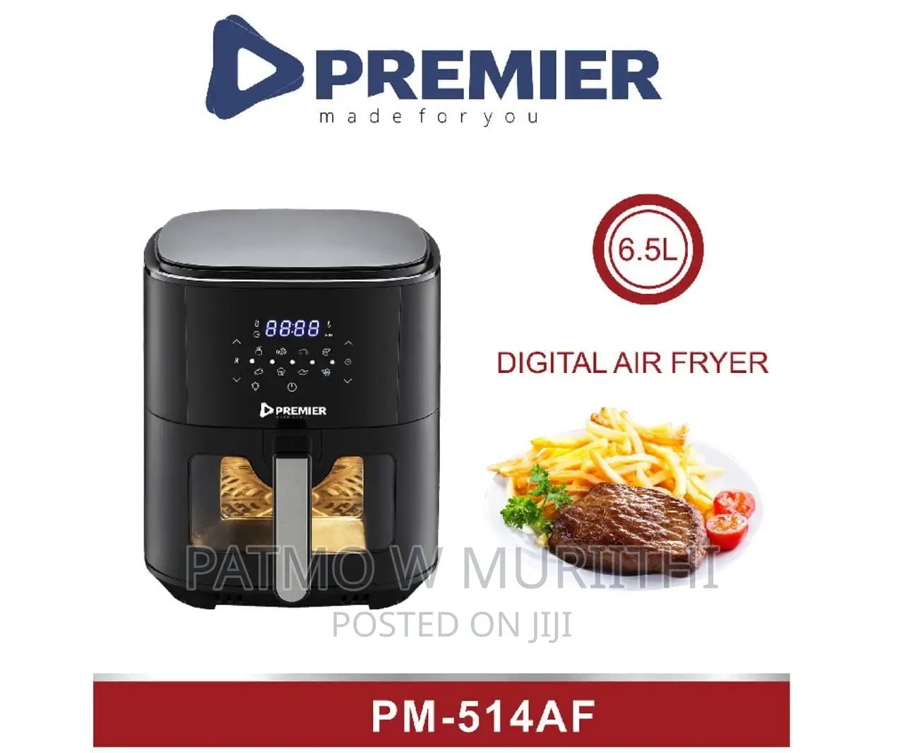 Air Fryer-Premier Digital Air Fryer 6.5l