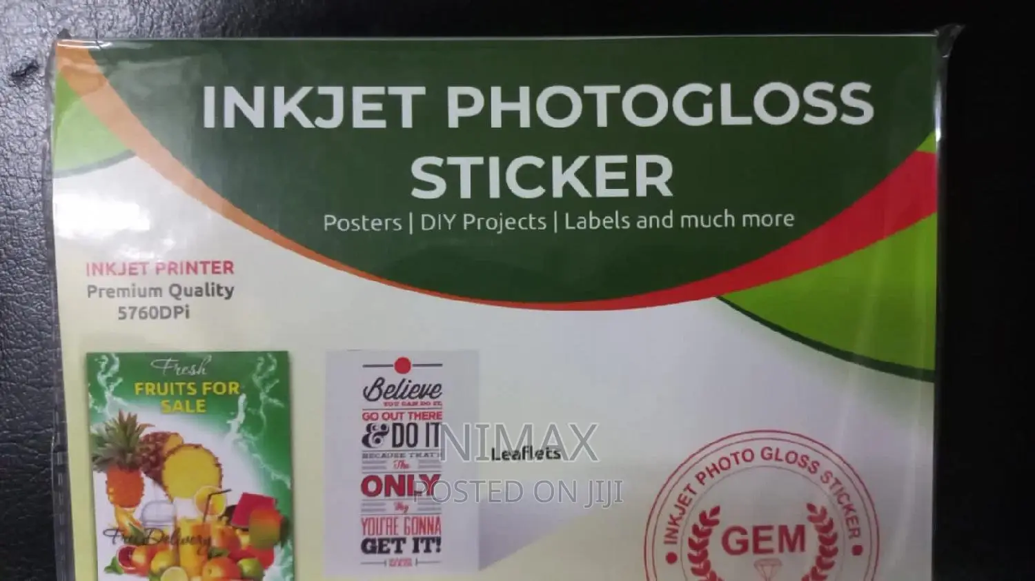 Inkjet Photogloss Sticker Paper A4 Size, 135gsm, 50sheets