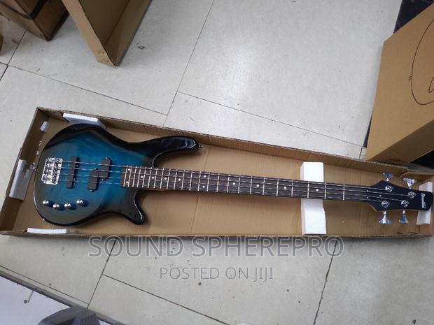 Blue Ibanez 4 String Passive Bass Guitar - main view