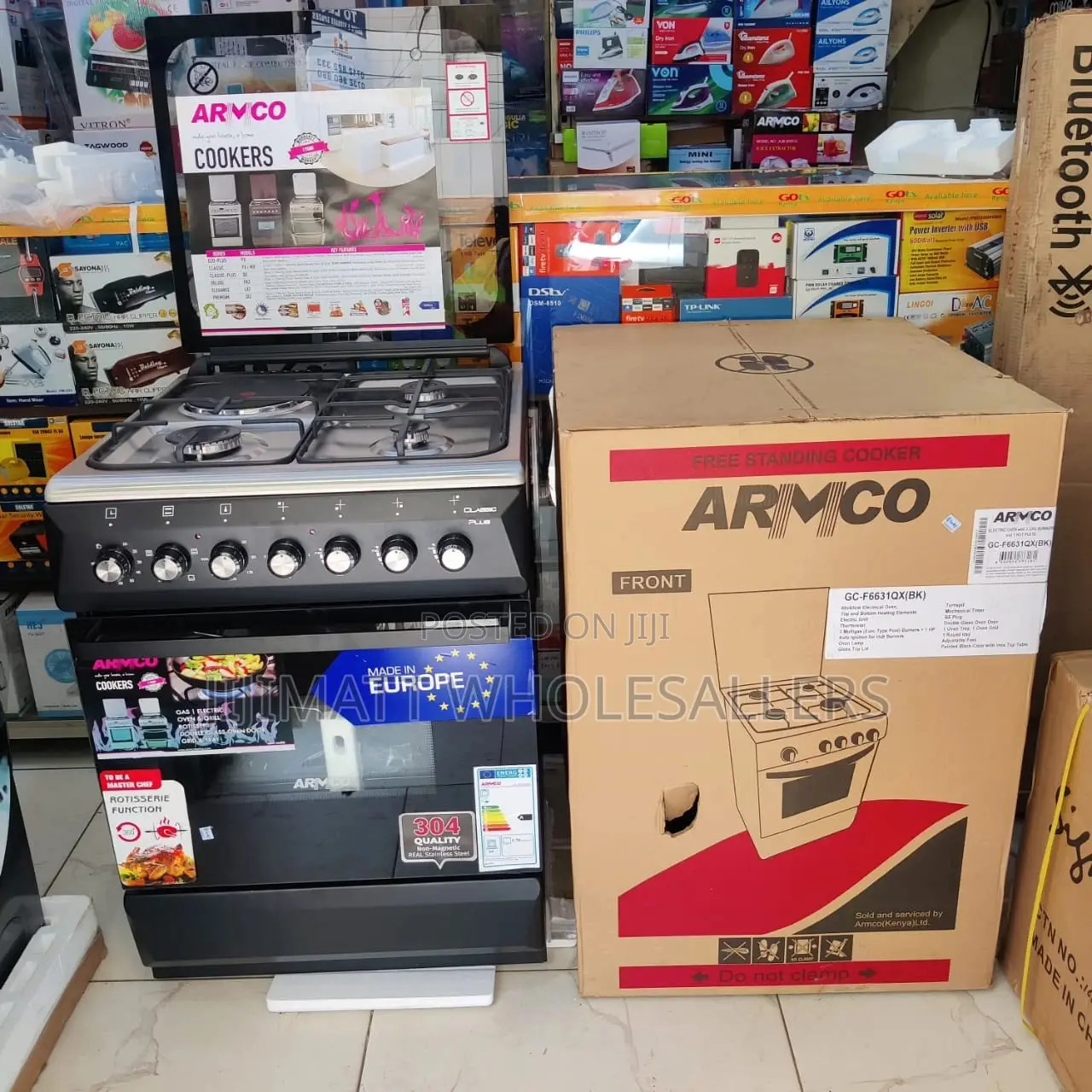 Cooker//ARMCO 60X60 3gas+1electric. Electric Oven Available