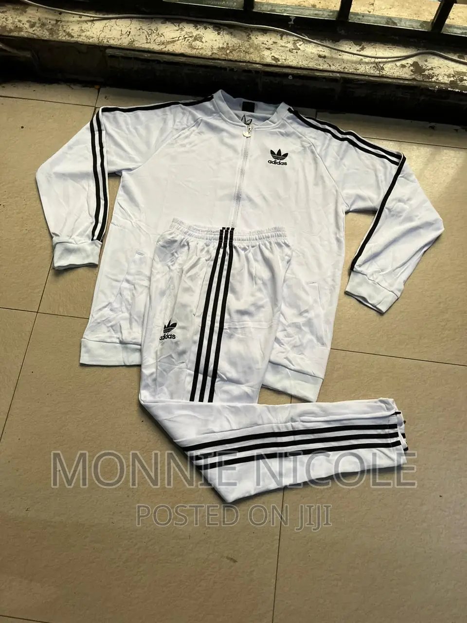 Grey/White Men Adidas Tracksuit