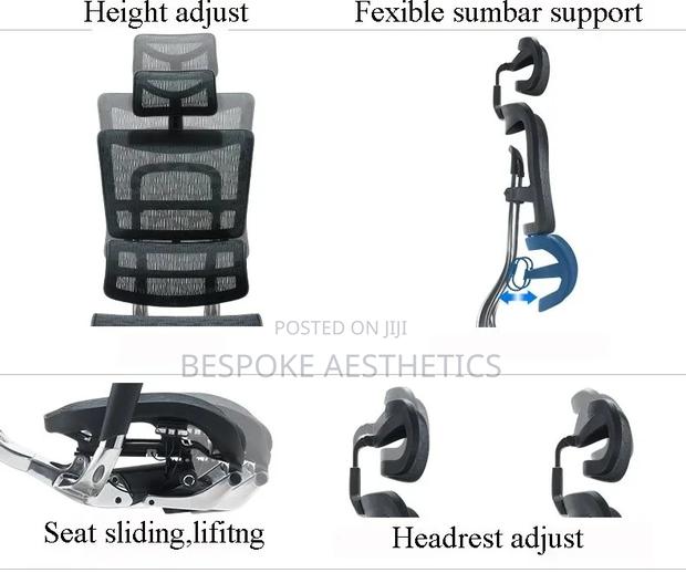 Executive Ergonomic Mesh Office Chair, With Foot Rest - thumbnail 11