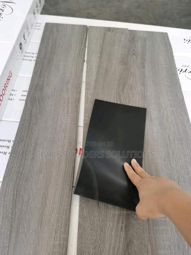 Lvt Self Sticking Tile Stripped Grey - main view