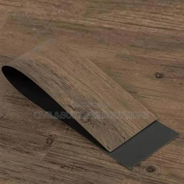Lvt Self Sticking Tile. Striped Brown - main view