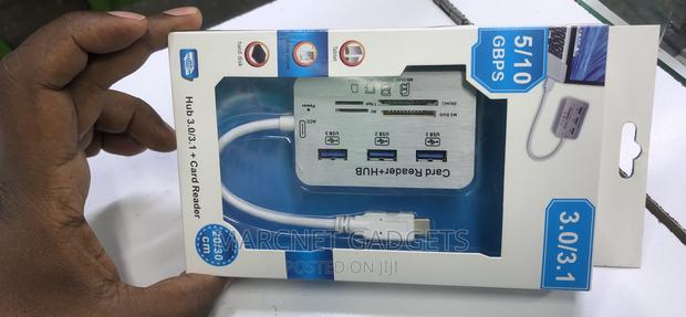 USB TYPE C to Usb 3.0 Hub Plus Card Reader 10GBPS - thumbnail 2