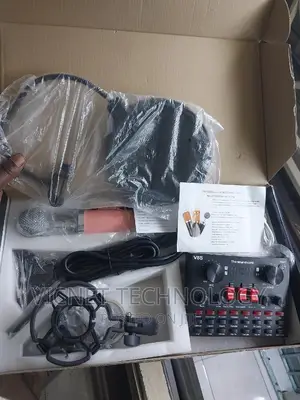 V8S Sound Card With Condenser Microphone for Podcast