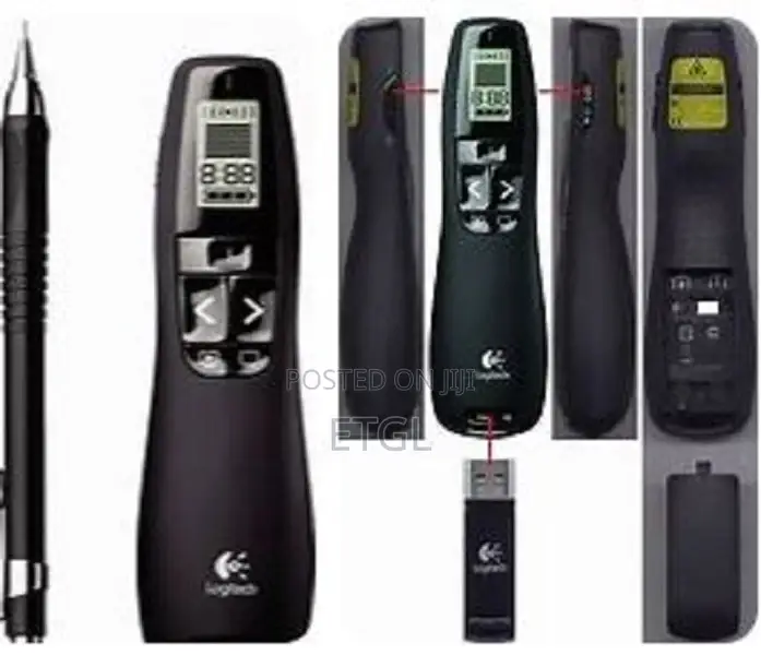 .Logitech Wireless Presenter R700 2.4ghz LCD Display Laser P