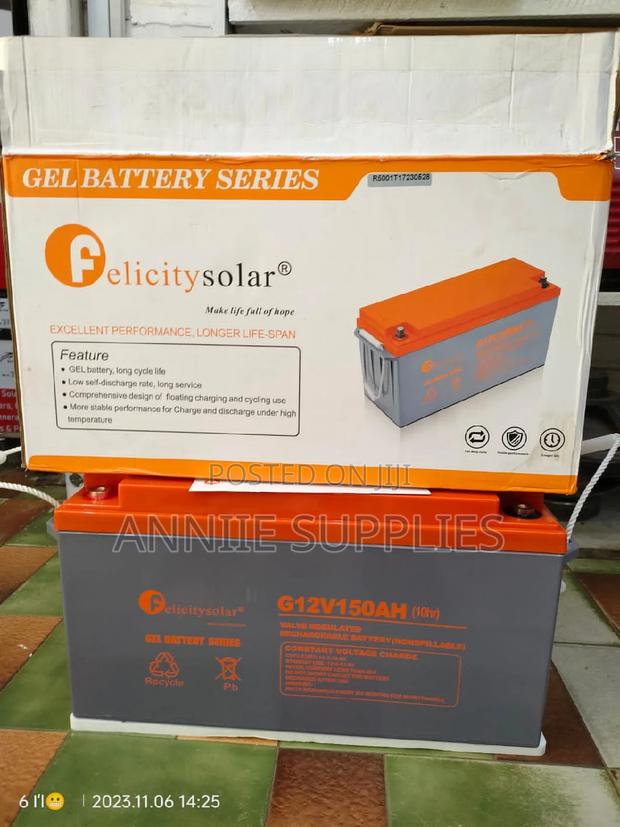 Heavy Duty 150ah -12v Gel Felicity Solar - Backup Battery - main view