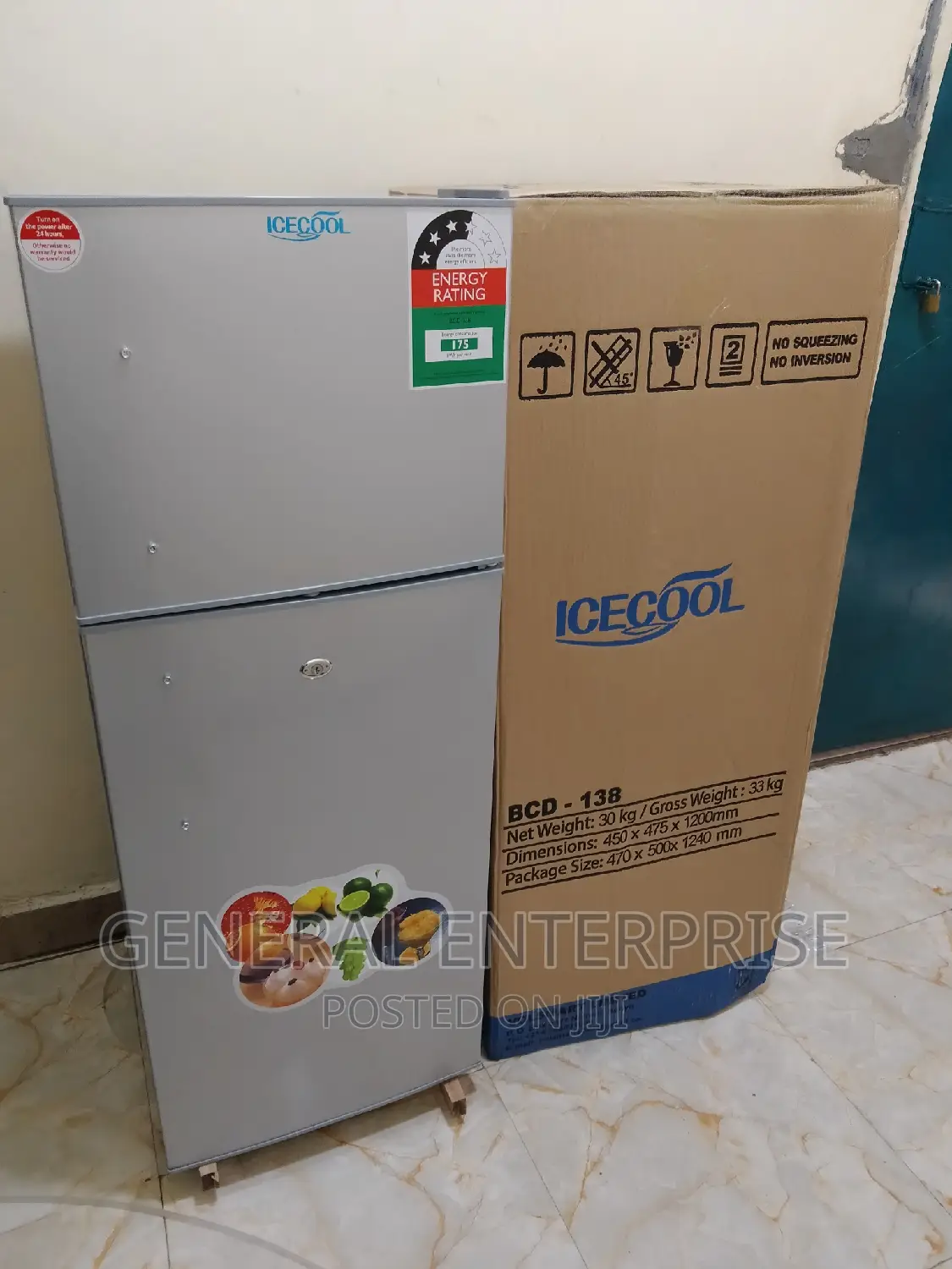 Fridge, Refrigerator, Icecool 138litres Double Door Fridge in Nairobi