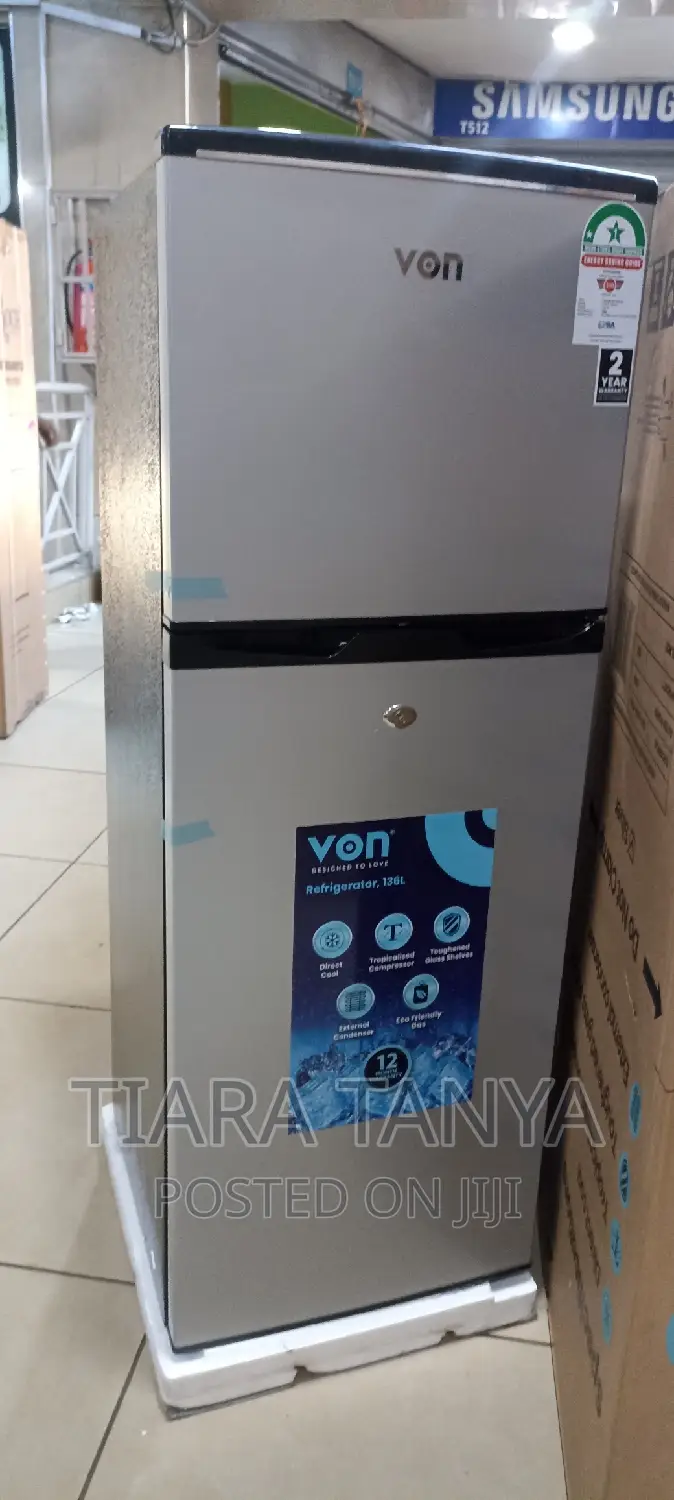 Von Vart-19dhy Double Door Fridge 138l - Silver