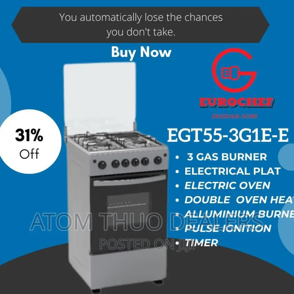 Eurochef 3+1 Standing Cooker With Electric Oven