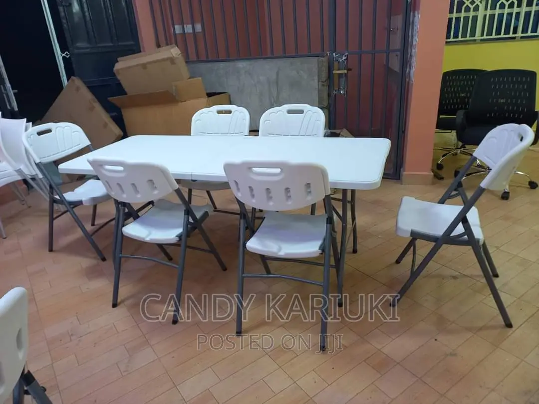 Foldable Table Plus 6 Foldable Chairs