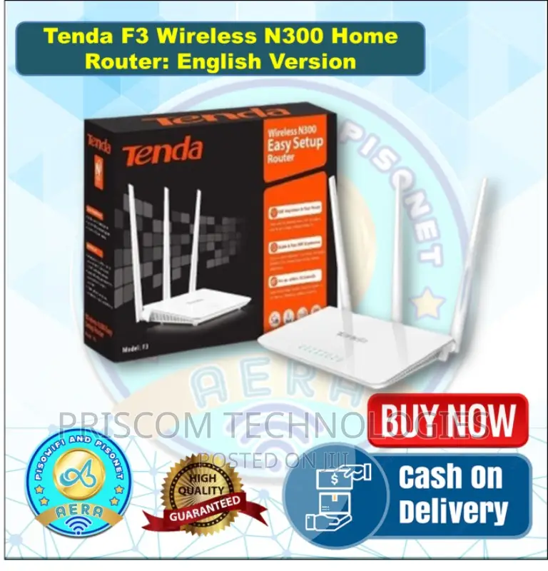 Tenda F3 N300 300mbps Wireless Router, Tenda F3 N300