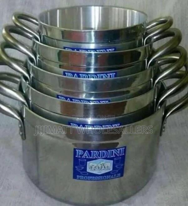 5 PCS With Lid Pardini Heavy Duty Stainless Steel Sufuria