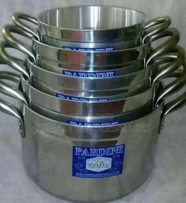 5 PCS With Lid Pardini Heavy Duty Stainless Steel Sufuria