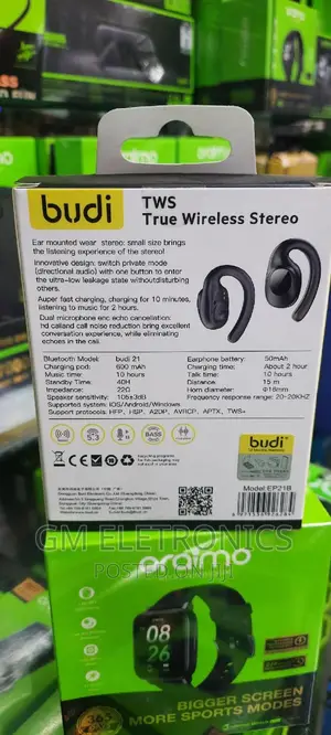 Budi TWS Wireless Stereo Earbuds.