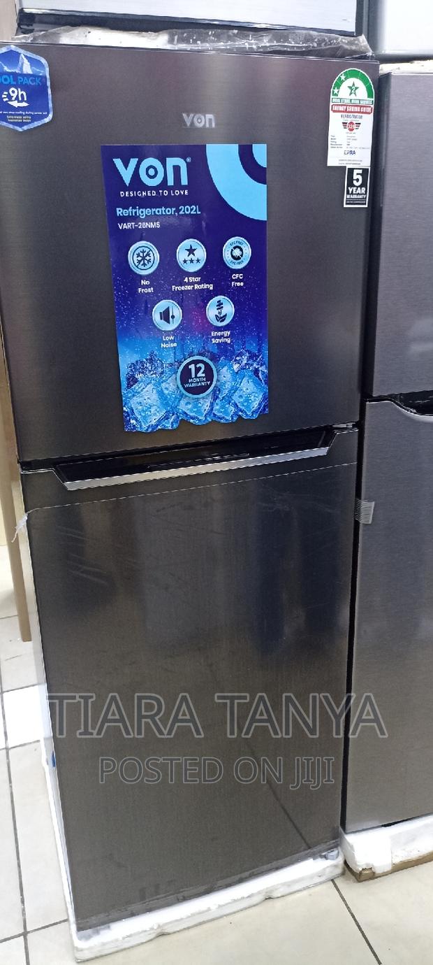 Von VART-26NMS Double Door Fridge, 202L - Silver - thumbnail 2