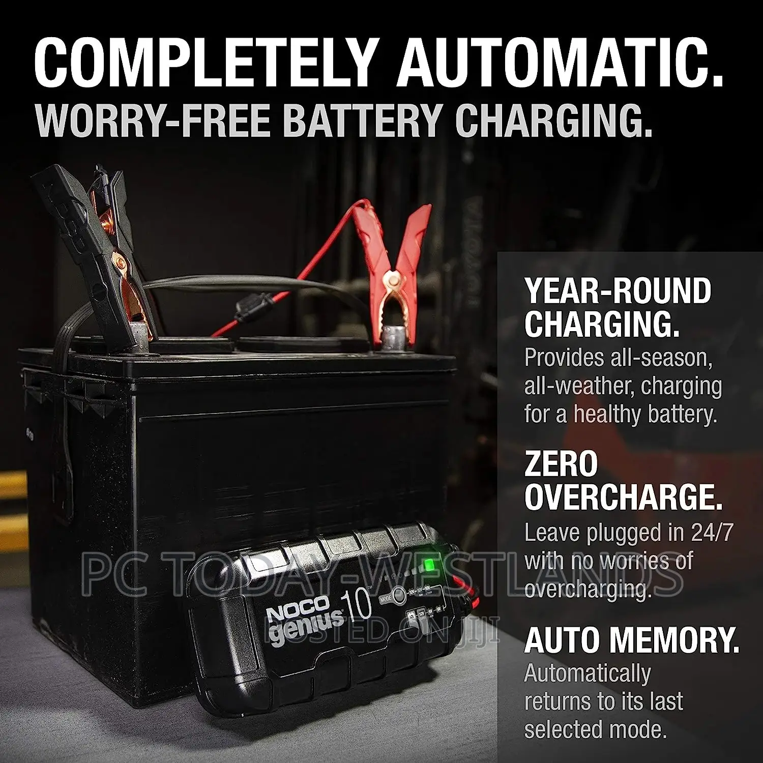 NOCO GENIUS10, 10A Smart Car Battery Charger, 6V and 12V
