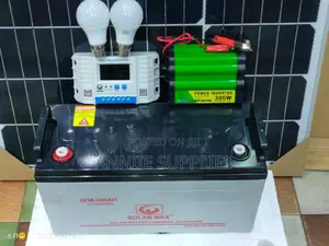 200ah Battery + 300w Inverter + 30a Controller +2 Dc Solar Bulbs