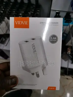 VIDVIE Compact Dual USB 2.4A UK Fast Charger