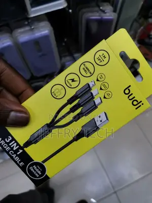 Budi Cable 1M 3 in 1 Braided Micro,Lightening Type C