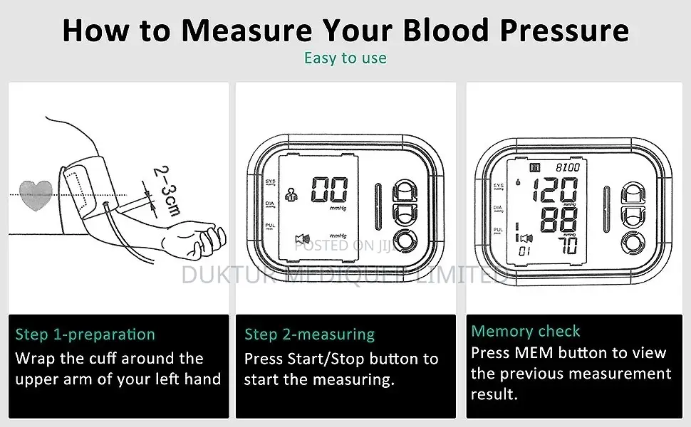Digital Blood Pressure Machine With Oxymeter Hypertension