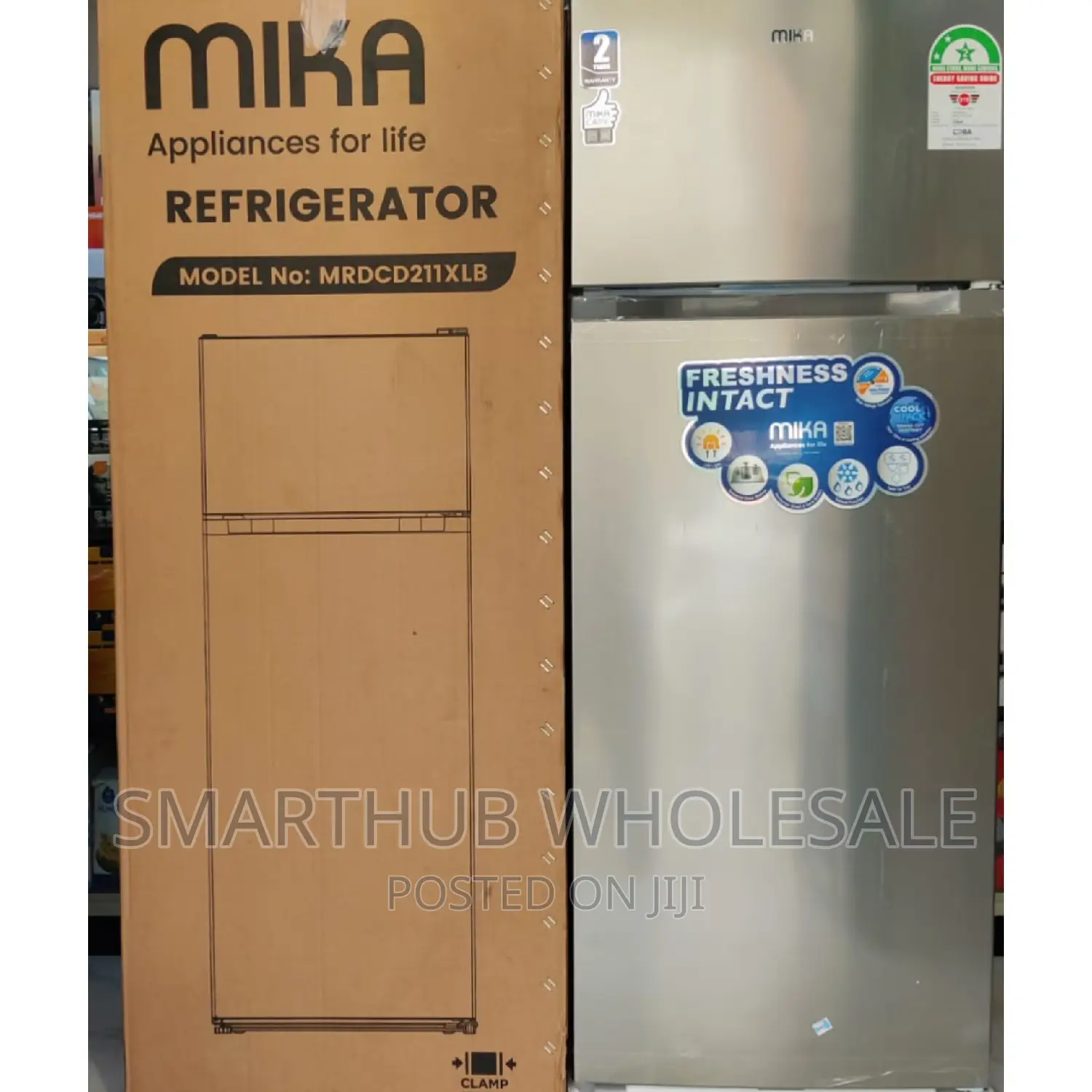Mika 211litres Double Door Fridge*