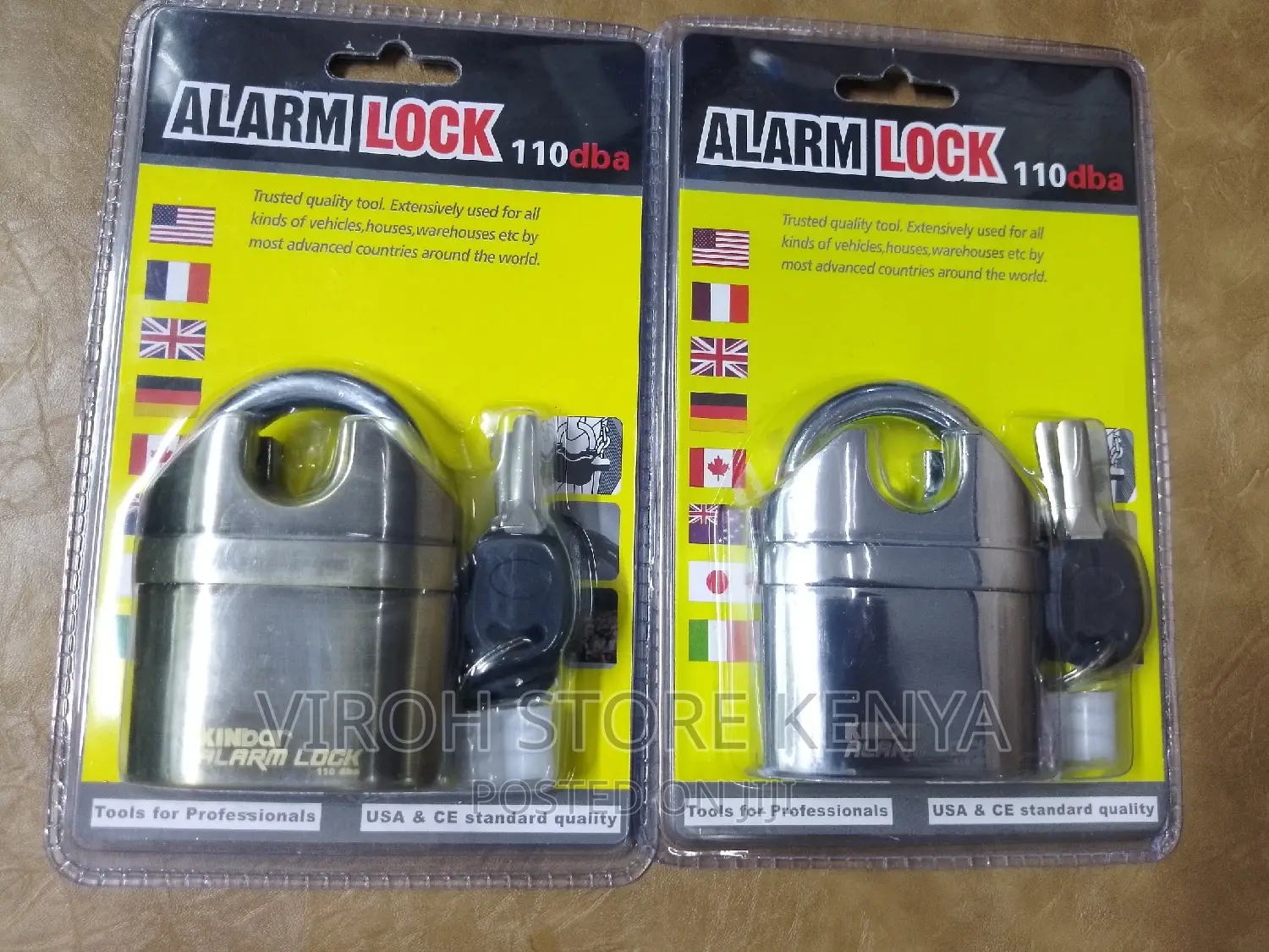 Alarm Padlock 110dba Siren Lock With Anti-Theft Shackles