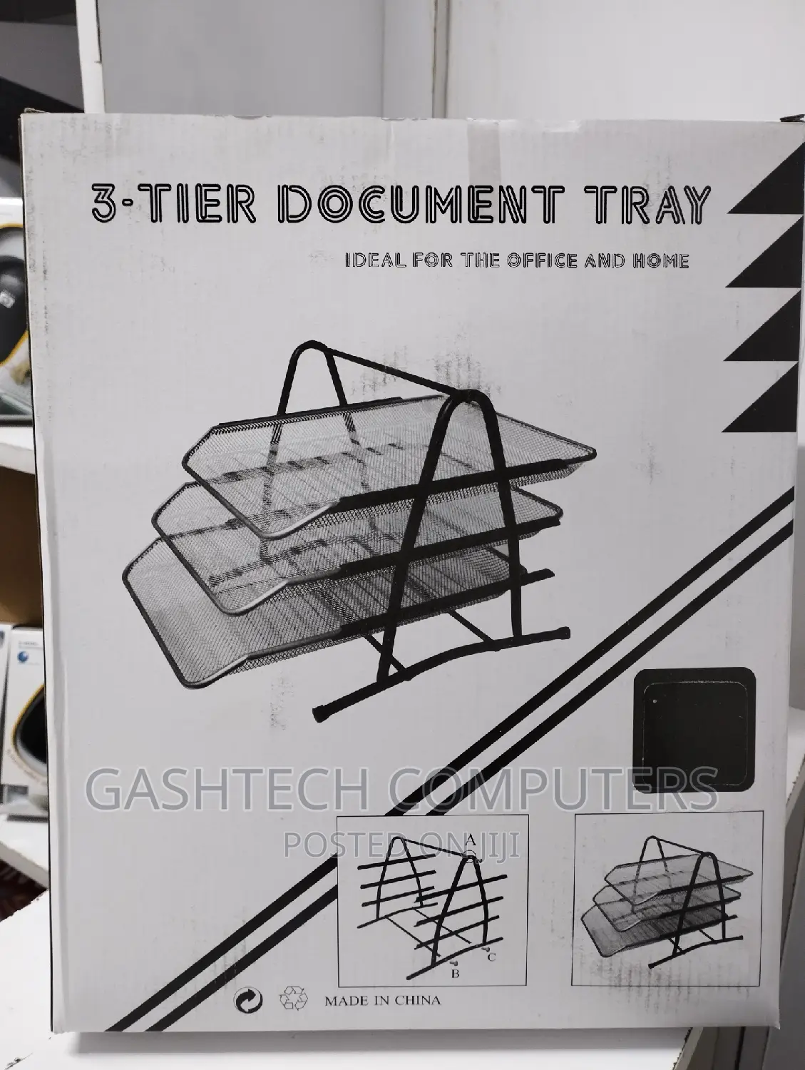 3 Tier Quality Document Tray, Mesh Mettalic