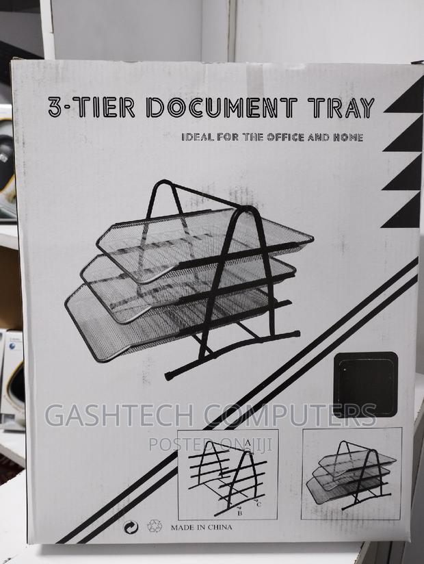 3 Tier Quality Document Tray, Mesh Mettalic - main view