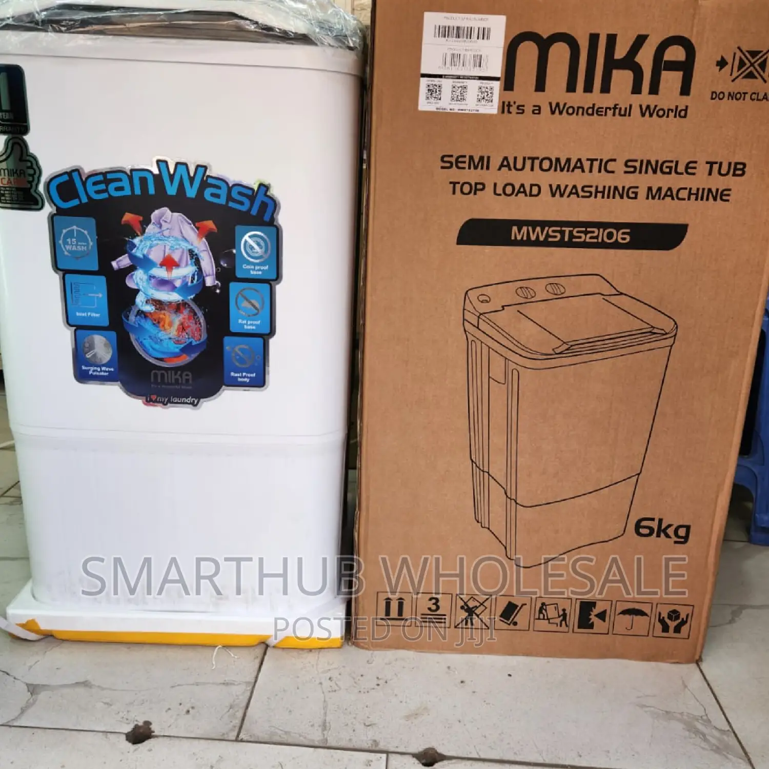 *Mika Semi Automatic 6kg Top Load Washing Machine