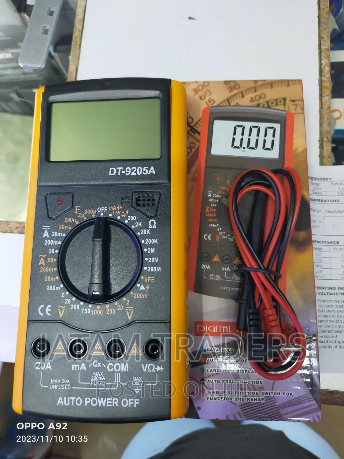 High Quality Digital Multimeter Dt-9205a