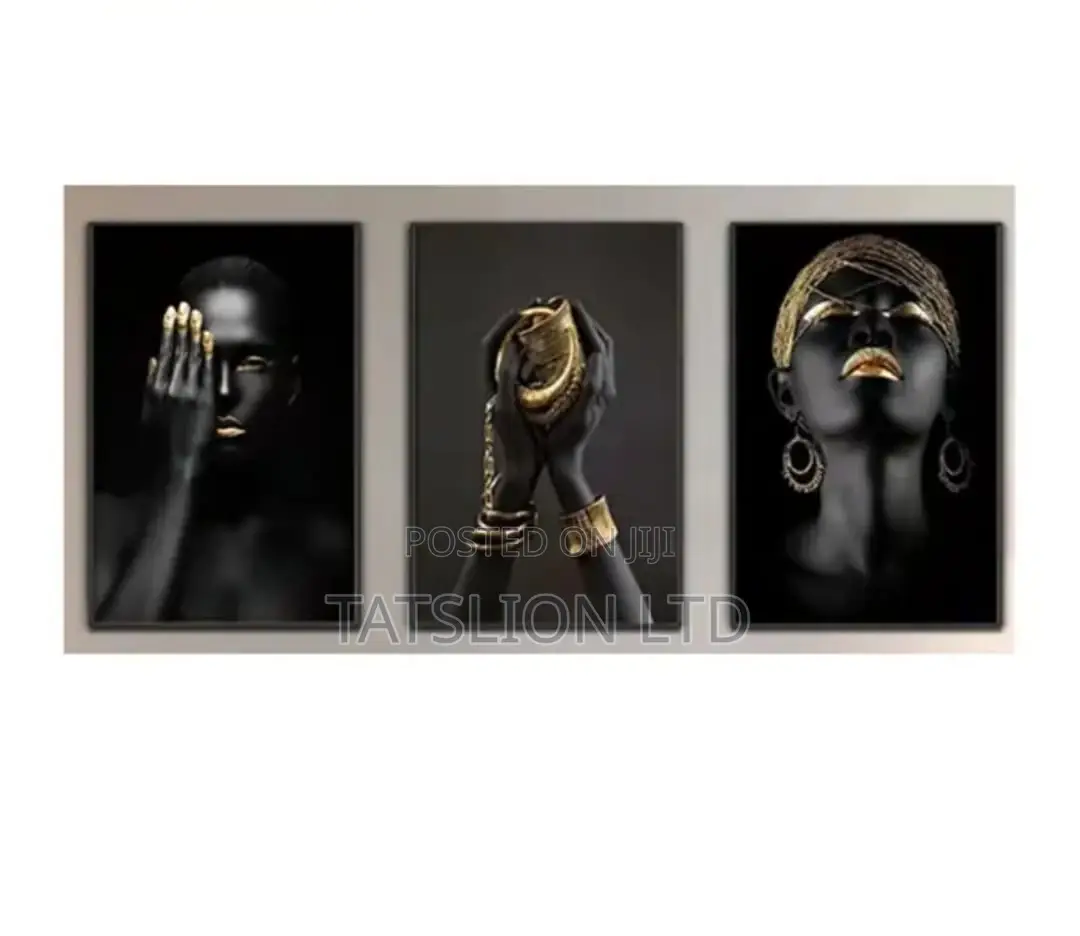 African Beauty Canvas Wall Art 3 PCS