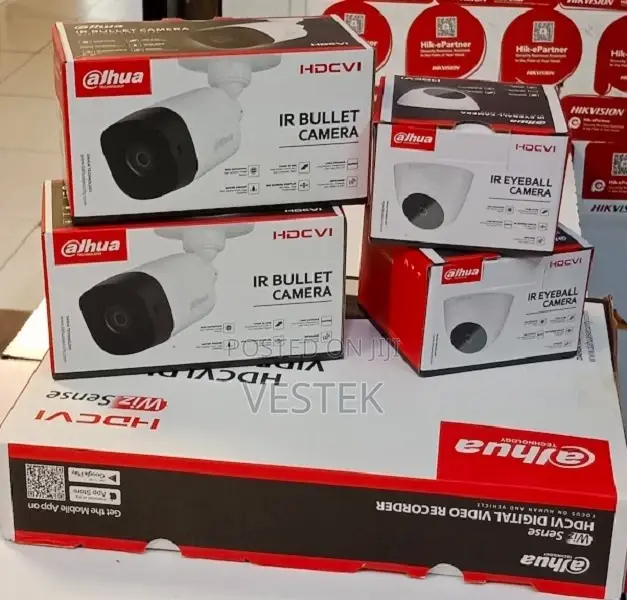 Complete Four CCTV 4 Channel DVR Dahua Machine CCTV Cameras