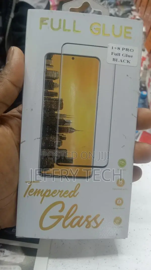 Curved Full Glue Tempered Glass for Oneplus 8 Pro - Black