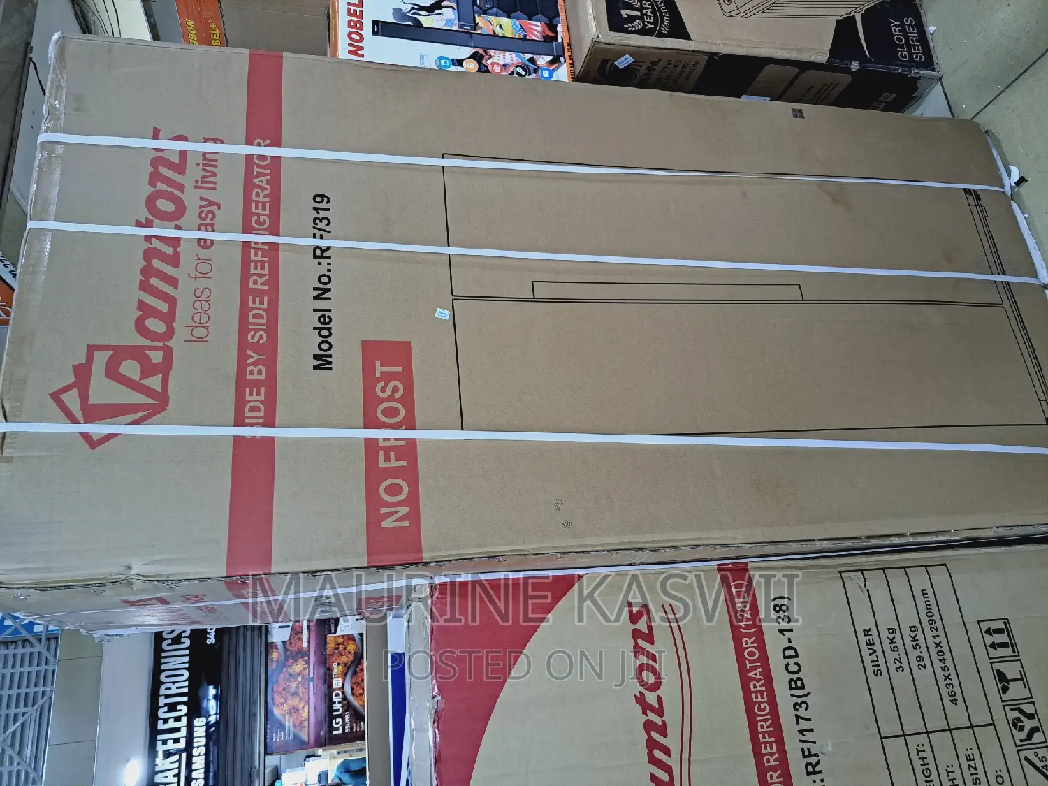 Ramtoms 430 Liters Side by Side LED No Frost Fridge- Rf/319