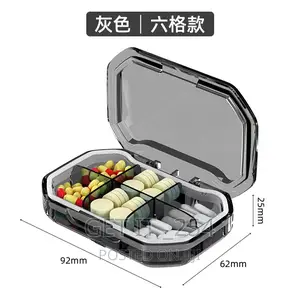 6 Grid Portable Travel Pill Storage Box