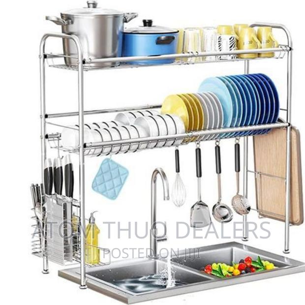 2 Tier Silver Over the Sink Dish Drainer