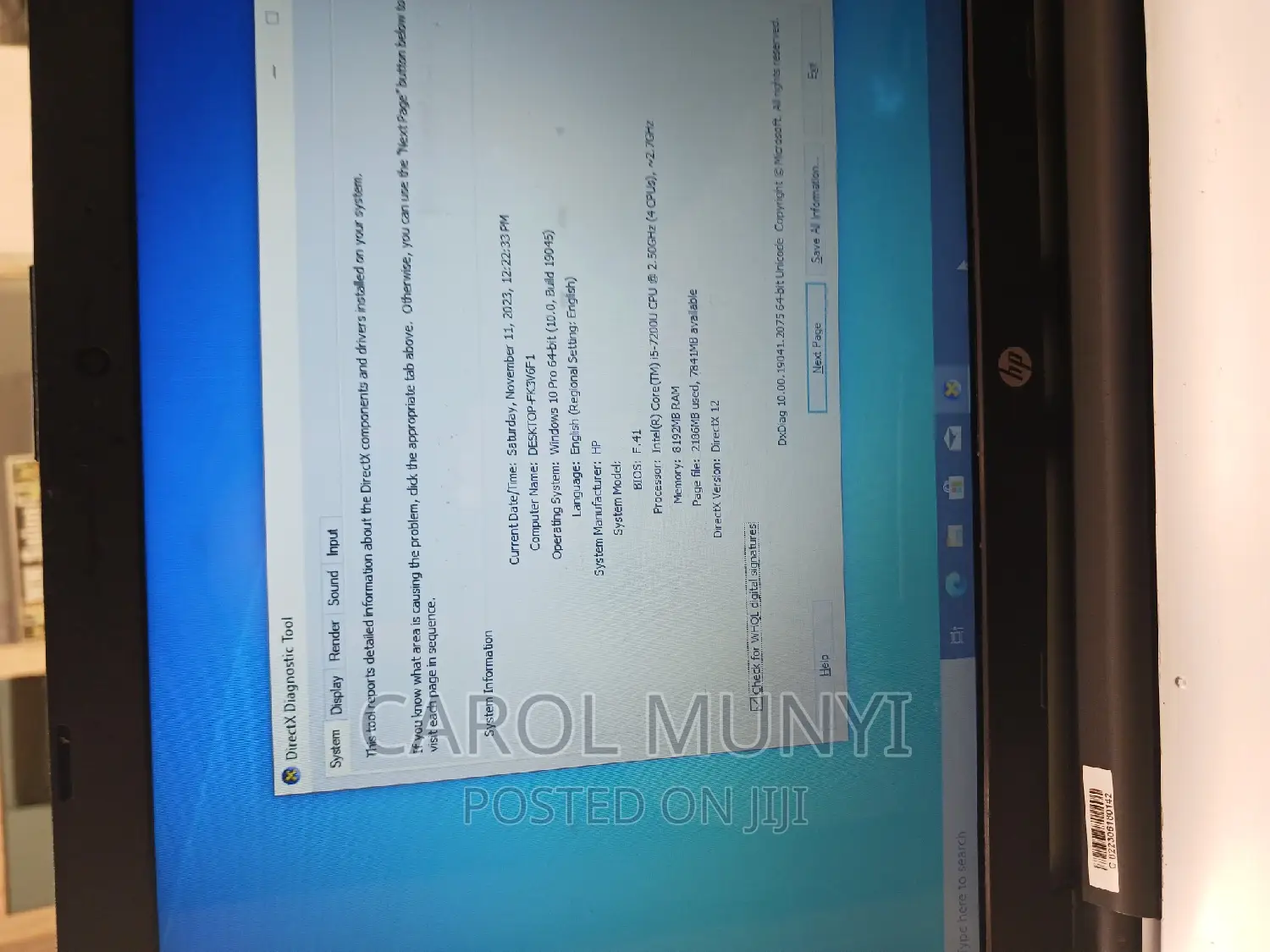 New Laptop HP 15 8GB Intel Core I3 SSD 256GB