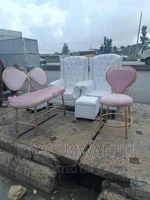 Pedicure Seats, 2 Puffs, Manicure Chair and Waiting Bench.