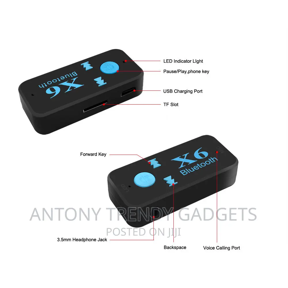 X6 Bluetooth 5.0 Receiver 3.5mm AUX Car Stereo
