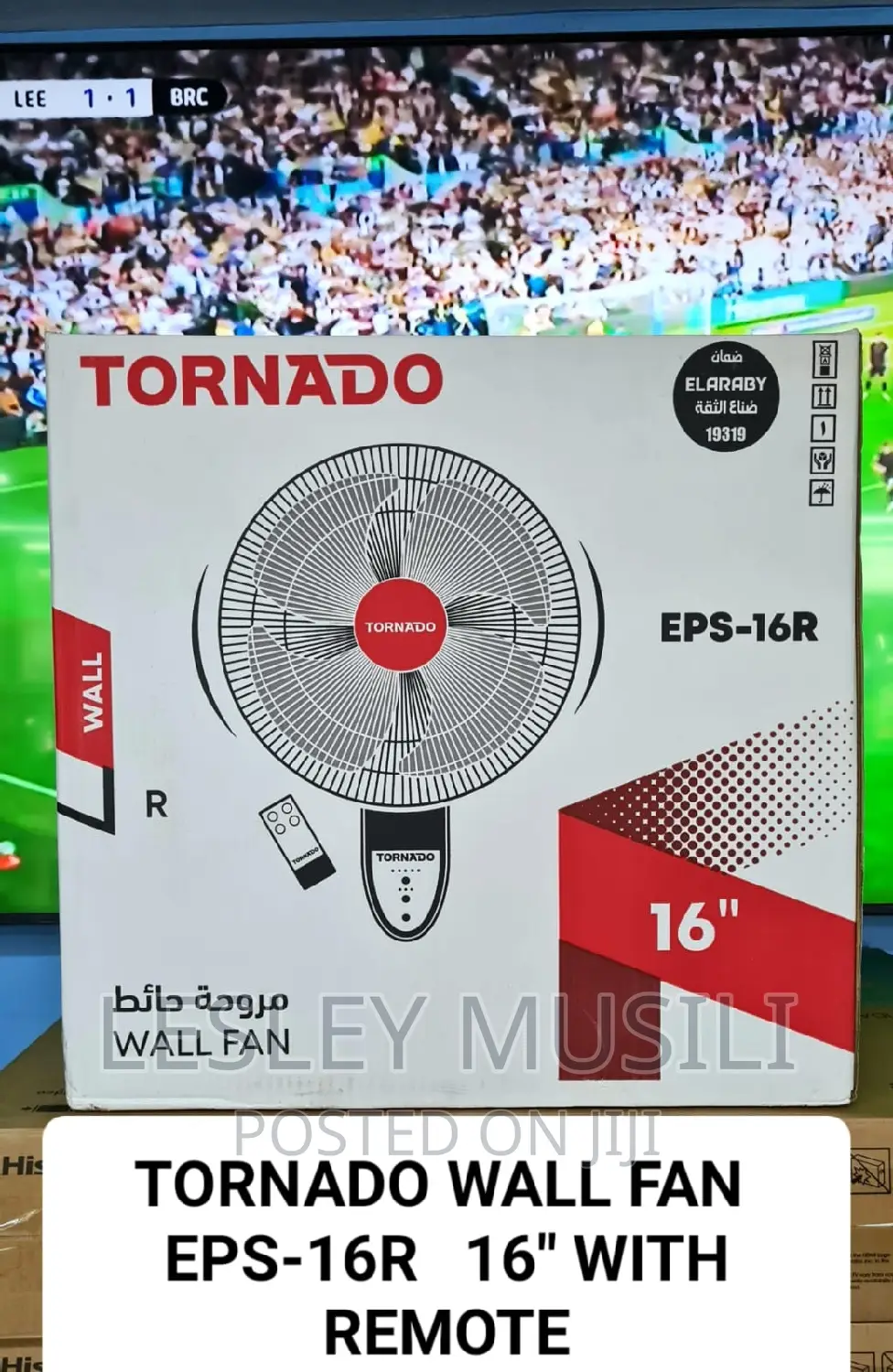 Tornado Wall Fan Eps-16r 16" With Remote