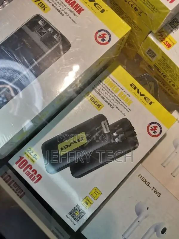 Awei P166K Mobile Power Bank 10000mah Pd20w/22.5w