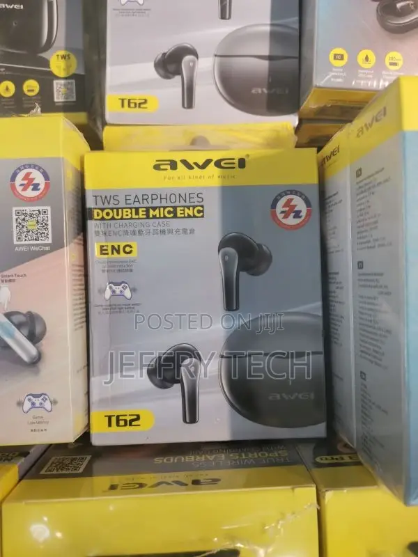 Awei T62 4 Mic ENC Earphones Bluetooth Earbuds TWS Wireless