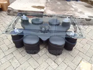 Morden Imported Puff Coffee Table With 4 Stools
