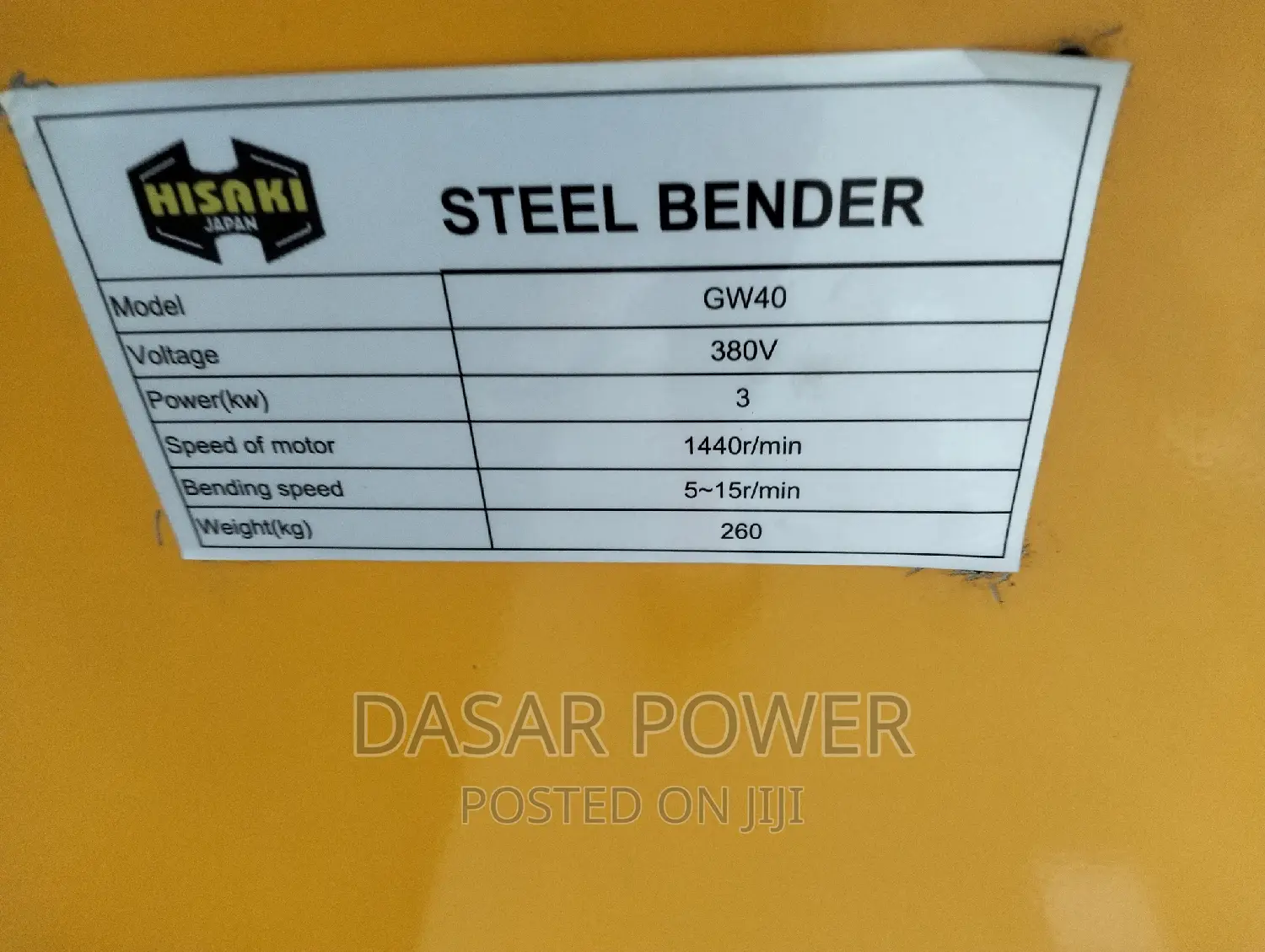 Gw40 Bar Bending Machine, Three Phase