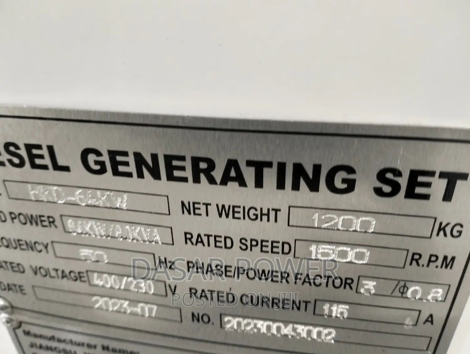 64kw/80kva Hisaki Japan Generator