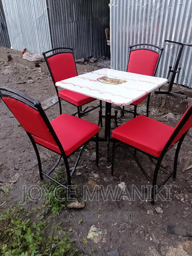 Restaurant Set Red Colour and Square Table.